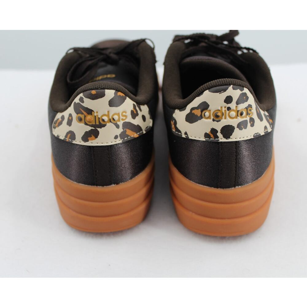 adidas VL Court Bold Black Brown White Animal Print KI3335 Women's 8 - Picture 3 of 5